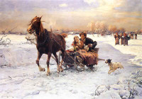  ALFRED WIERUSZ-KOWALSKI, "Gorąca sanna", rok 1890 