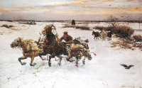  ALFRED WIERUSZ-KOWALSKI, "Konie poniosły", rok 1890 