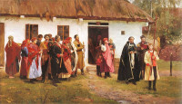  WINCENTY WODZINOWSKI, "Pogrzeb na wsi", rok 1897 