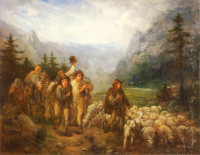 Aleksander Kotsis, "Powrót juhasów z hali", rok 1860