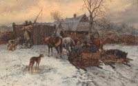 Tadeusz Rybkowski, "Powrót z polowania", rok 1888