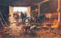 Józef Brandt, "Ucieczka przed burzą", rok 1912