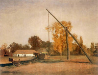 Józef Brandt, "Pejzaż z żurawiem"