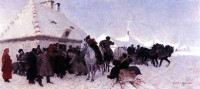 Józef Chełmoński, "Sprawa przed wójtem", rok 1873
