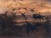 Józef Chełmoński, "Odlat żurawi", rok 1871