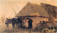 Józef Chełmoński, "Podczas deszczu", rok 1873