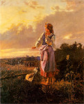 Józef Chełmoński, "W ogródku", rok 1869