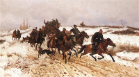 Józef Chełmoński, "Wyjazd na polowanie", rok 1882