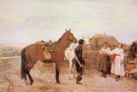 Józef Chełmoński, "Zaloty", rok 1887